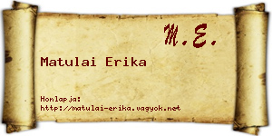 Matulai Erika névjegykártya